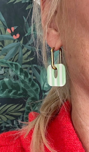 • Créoles VENISE • Vert/Blanc