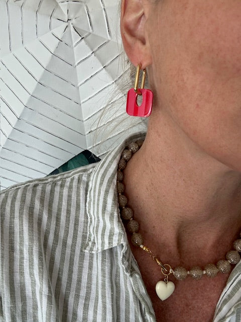 • Créoles VENISE • Rouge et Rose