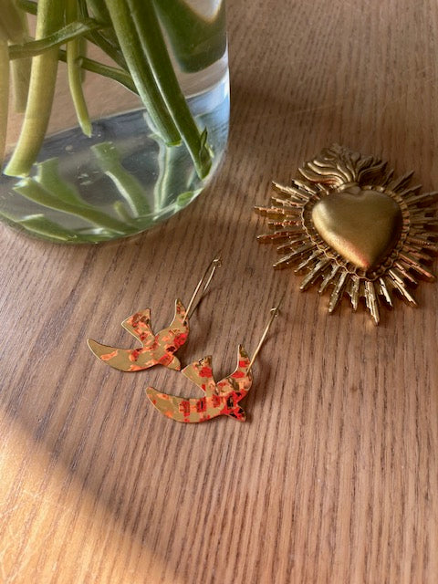 Boucles d'oreilles ·HIRONDELLE· ACIER