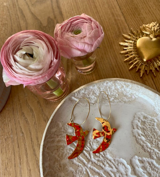 Boucles d'oreilles ·HIRONDELLE· ACIER