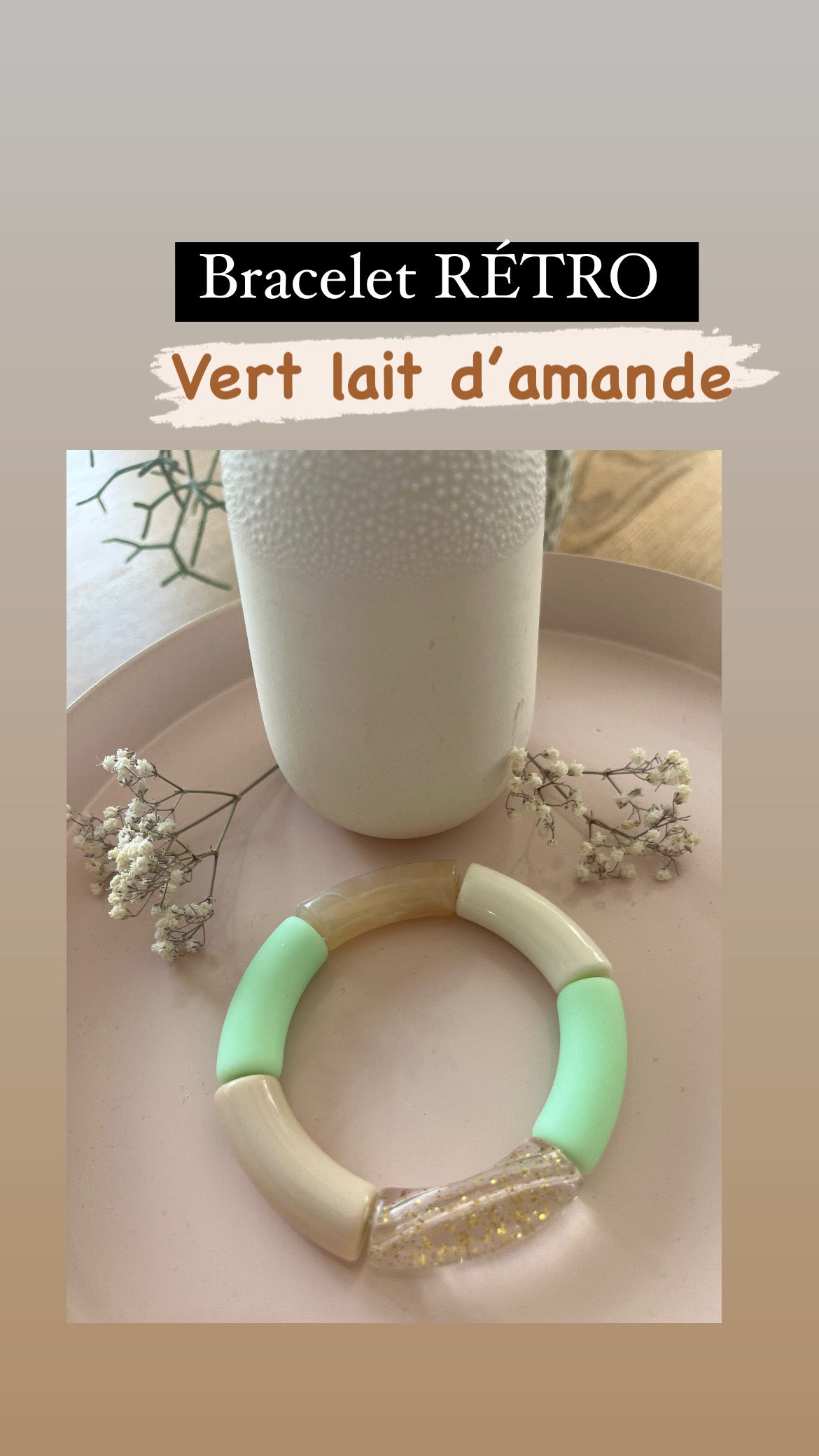 Bracelet ·RETRO· VERT AMANDE / GM