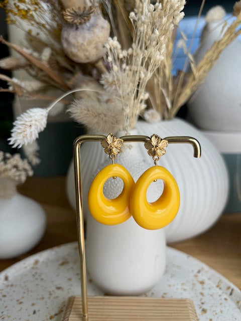 Boucles d'oreilles ·BROOKLYN· JAUNE