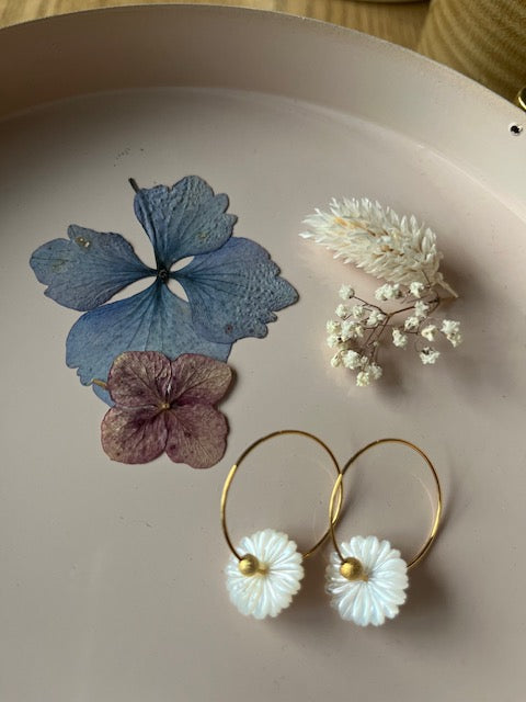 Boucles d'oreilles ·VAHINE· Pâquerettes