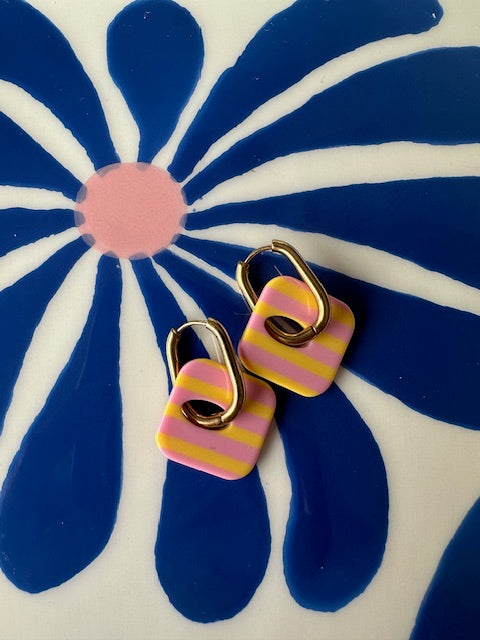 • Créoles VENISE • Rose/Jaune