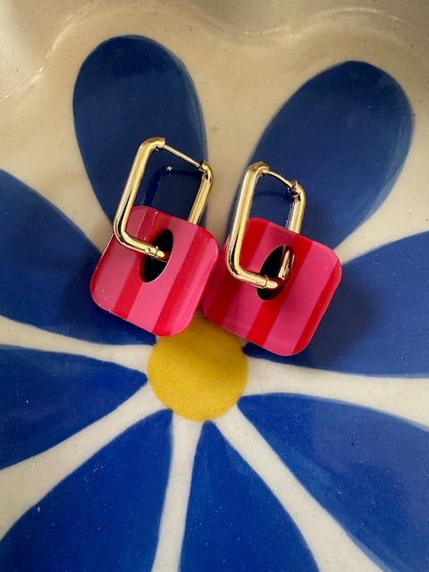 • Créoles VENISE • Rouge et Rose