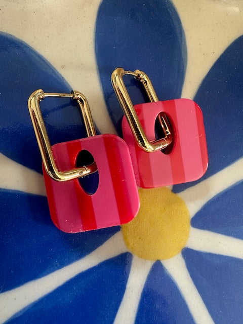 • Créoles VENISE • Rouge et Rose