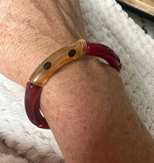 Bracelet ·RETRO· BORDEAUX / Petit Modèle